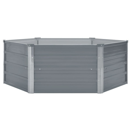 vidaXL Plantenbak verhoogd 129x129x46 cm gegalvaniseerd staal grijs afbeelding2 - 1