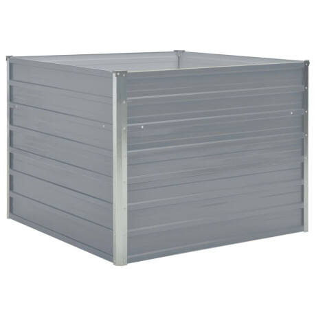 vidaXL Plantenbak verhoogd 100x100x77 cm gegalvaniseerd staal grijs afbeelding2 - 1
