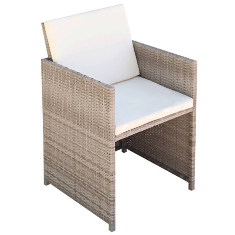 vidaXL Tuinstoelen 2 st met kussens poly rattan beige afbeelding2 - 1