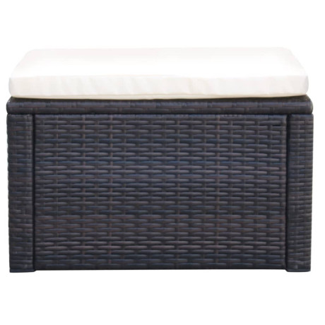 vidaXL Voetenbank/poef bruin 53x53x30 cm poly rattan afbeelding2 - 1