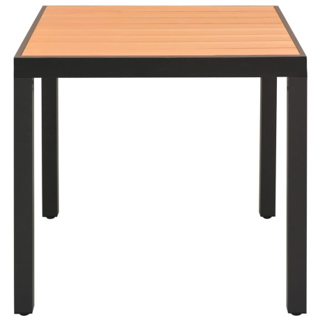 vidaXL Tuintafel 80x80x74 cm aluminium en HKC bruin afbeelding2 - 1