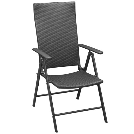 vidaXL Tuinstoelen stapelbaar 2 st poly rattan zwart afbeelding2 - 1