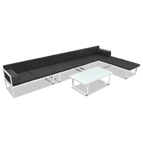 vidaXL 5-delige Loungeset textileen aluminium zwart afbeelding2 - 1