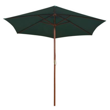 vidaXL Parasol 270x270 cm houten paal groen afbeelding2 - 1