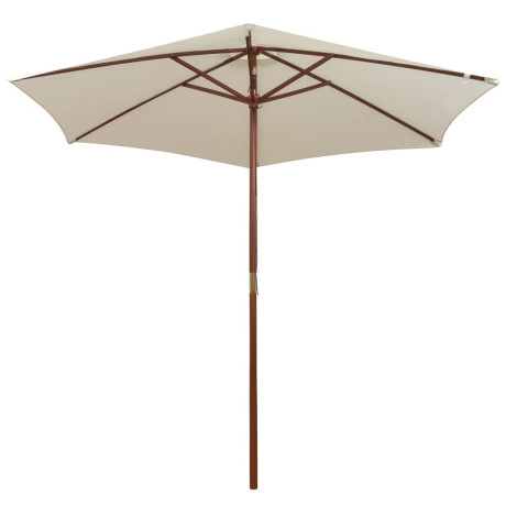 vidaXL Parasol 270x270 cm houten paal crèmewit afbeelding2 - 1