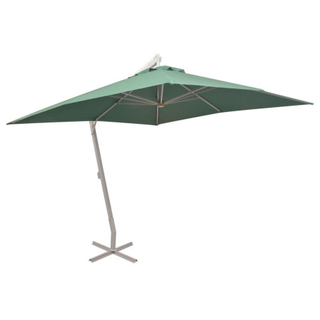 vidaXL Zweefparasol met aluminium paal 300x300 cm groen afbeelding2 - 1