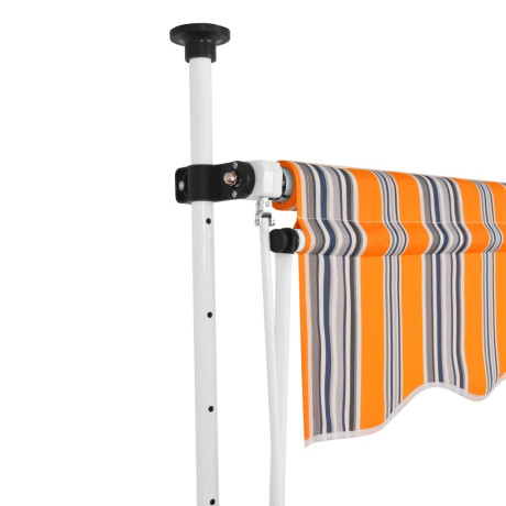 vidaXL Luifel handmatig uittrekbaar 150 cm geel en blauwe strepen afbeelding2 - 1