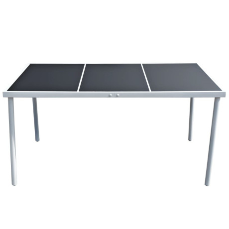 vidaXL Tuintafel 150x90x74 cm staal zwart afbeelding2 - 1