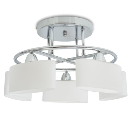 vidaXL Plafondlamp met ellipsvormige glazen kappen 5xE14 200W afbeelding2 - 1