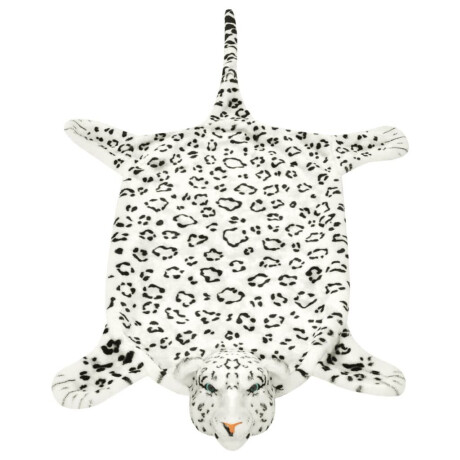 vidaXL Luipaardvloerkleed pluche 139 cm wit afbeelding2 - 1