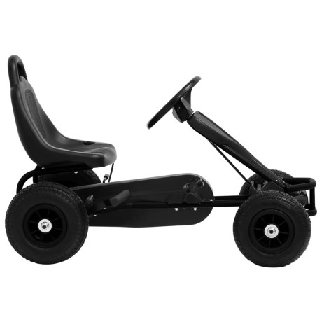 vidaXL Skelter met pedalen en pneumatische banden zwart afbeelding2 - 1