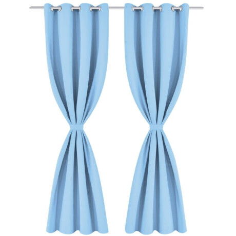 vidaXL Gordijnen met metalen ringen verduisterend 135x175 turquoise 2 st afbeelding2 - 1