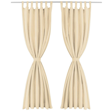 vidaXL Micro-satijnen gordijnen met lussen 140x225 cm beige 2 st afbeelding2 - 1