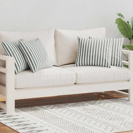 vidaXL Buitenkussens 45x45 cm gestreept grijs 4 st afbeelding2 - 1