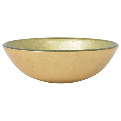 vidaXL Wasbak gehard glas 42 cm goud afbeelding2 - 1