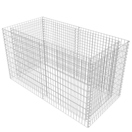vidaXL Gabion plantenbak verhoogd 180x90x100 cm staal zilverkleurig afbeelding2 - 1