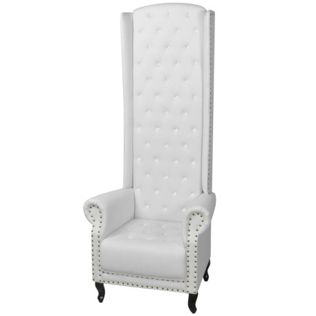 vidaXL Hoge fauteuil wit 77x65x181 cm afbeelding2 - 1