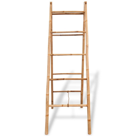 vidaXL Dubbele handdoekenladder met 5 tredes 50x160 cm bamboe afbeelding2 - 1