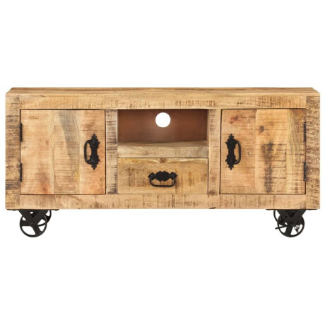 vidaXL Tv-meubel 110x30x50 cm ruw mangohout afbeelding2 - 1