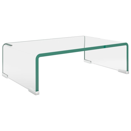 vidaXL Tv-meubel/monitorverhoger transparant 40x25x11 cm glas afbeelding2 - 1