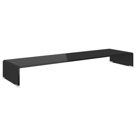 vidaXL TV-meubel/monitorverhoger zwart 110x30x13 cm glas afbeelding2 - 1