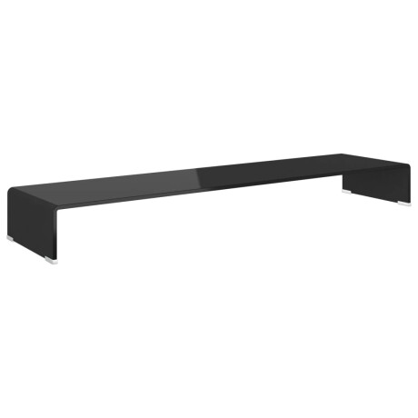 vidaXL TV-meubel/monitorverhoger zwart 120x30x13 cm glas afbeelding2 - 1