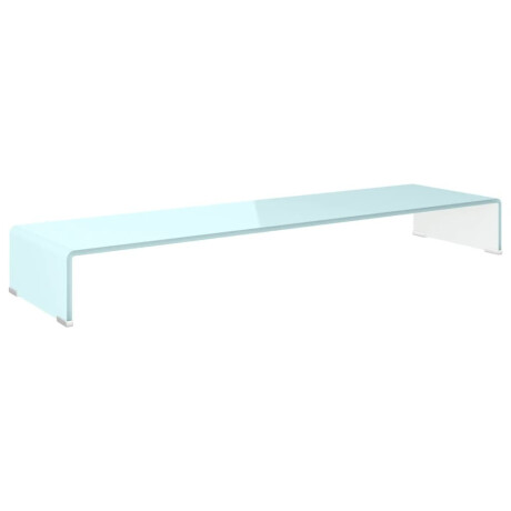 vidaXL TV-meubel/monitorverhoger 110x30x13 cm glas groen afbeelding2 - 1