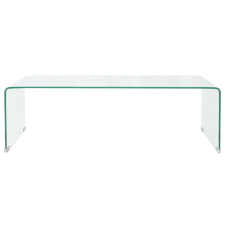 vidaXL Salontafel 98x45x30 cm gehard glas transparant afbeelding2 - 1