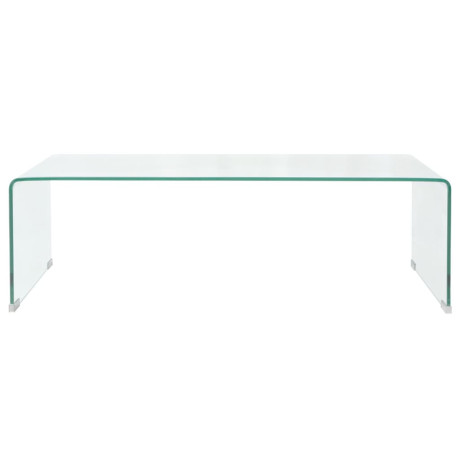 vidaXL Salontafel 98x45x30 cm gehard glas transparant afbeelding2 - 1