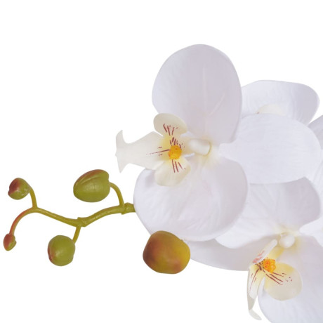 vidaXL Kunstplant orchidee met pot 65 cm wit afbeelding2 - 1