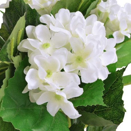 vidaXL Kunst hortensia plant met pot 60 cm wit afbeelding2 - 1