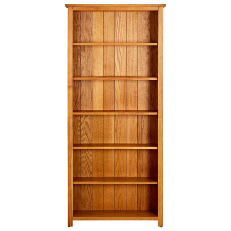 vidaXL Boekenkast met 6 schappen 80x22,5x180 cm massief eikenhout afbeelding2 - 1