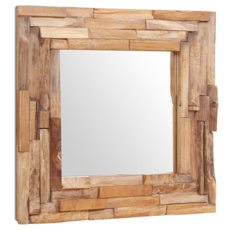 vidaXL Decoratieve spiegel vierkant 60x60 cm teakhout afbeelding2 - 1