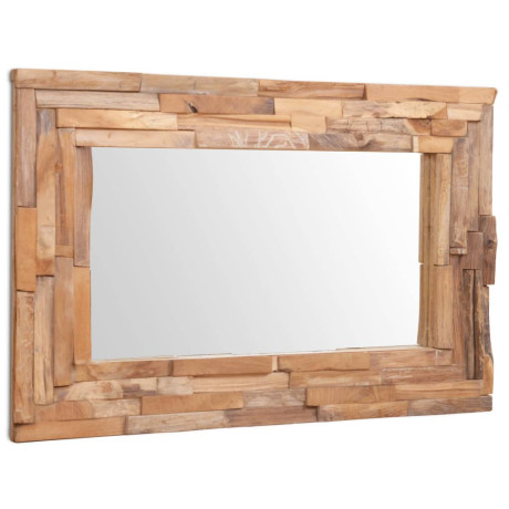 vidaXL Decoratieve spiegel rechthoekig 90x60 cm teakhout afbeelding2 - 1