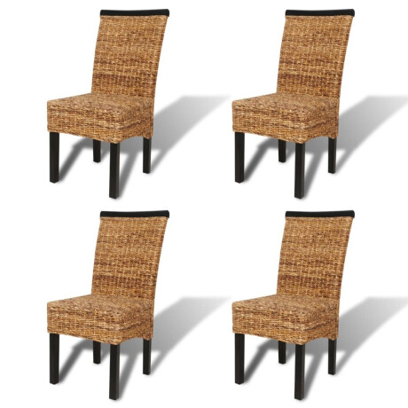 vidaXL Eetkamerstoelen 2 st abaca en massief mangohout afbeelding2 - 1