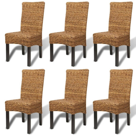 vidaXL Eetkamerstoelen 6 st abaca en massief mangohout afbeelding2 - 1