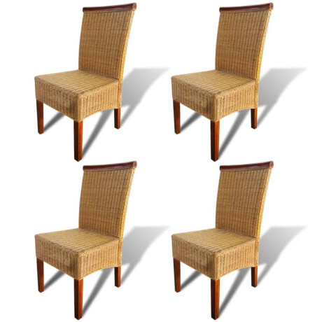 vidaXL Eetkamerstoelen 4 st natuurlijk rattan bruin afbeelding2 - 1