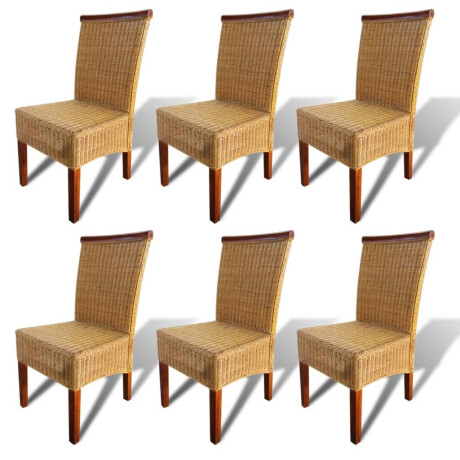 vidaXL Eetkamerstoelen 6 st natuurlijk rattan bruin afbeelding2 - 1