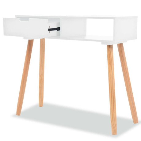 vidaXL Wandtafel 80x30x72 cm massief grenenhout wit afbeelding2 - 1