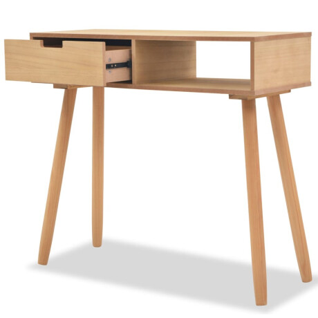 vidaXL Wandtafel 80x30x72 cm massief grenenhout bruin afbeelding2 - 1