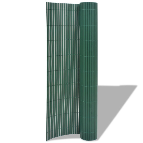 vidaXL Tuinafscheiding dubbelzijdig 90x300 cm PVC groen afbeelding2 - 1