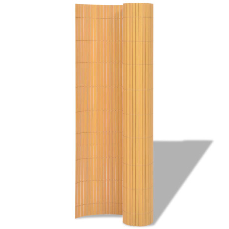 vidaXL Tuinafscheiding dubbelzijdig 90x300 cm PVC geel afbeelding2 - 1