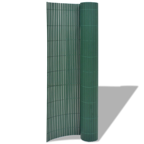 vidaXL Tuinafscheiding dubbelzijdig 90x500 cm PVC groen afbeelding2 - 1