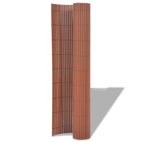 vidaXL Tuinafscheiding dubbelzijdig 90x500 cm PVC bruin afbeelding2 - 1