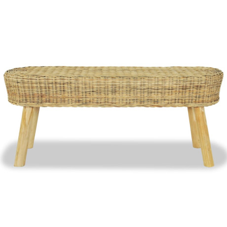 vidaXL Halbankje 110x35x45 cm natuurlijk rattan afbeelding2 - 1