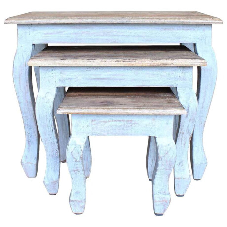 vidaXL 3-delige Tafeltjesset massief mahoniehout afbeelding2 - 1