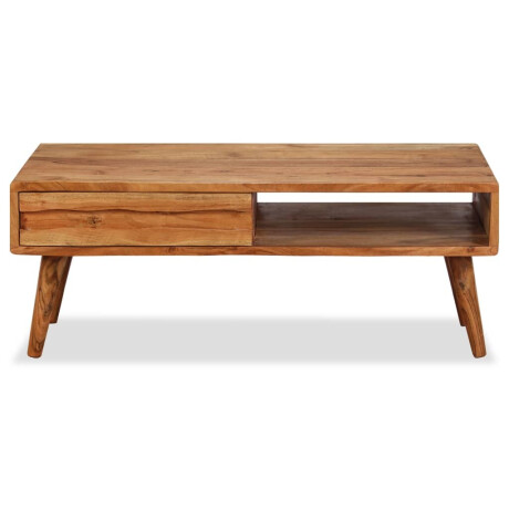 vidaXL Salontafel met bewerkte lade 100x50x40 cm massief hout afbeelding2 - 1