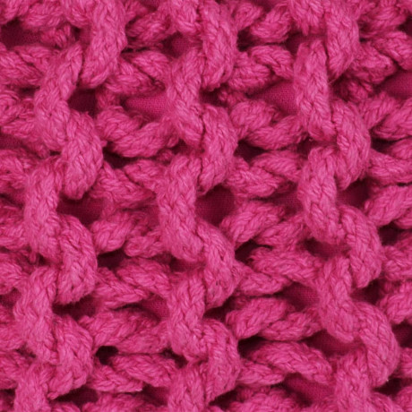vidaXL Poef handgebreid 50x35 cm katoen roze afbeelding2 - 1