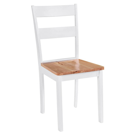 vidaXL Eetkamerstoelen 4 st massief rubberwood wit afbeelding2 - 1