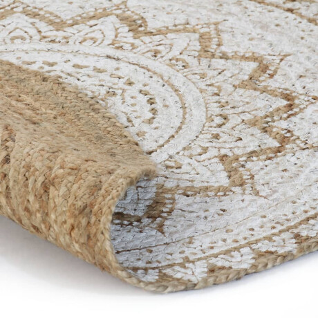vidaXL Tapijt met print rond 90 cm gevlochten jute afbeelding2 - 1